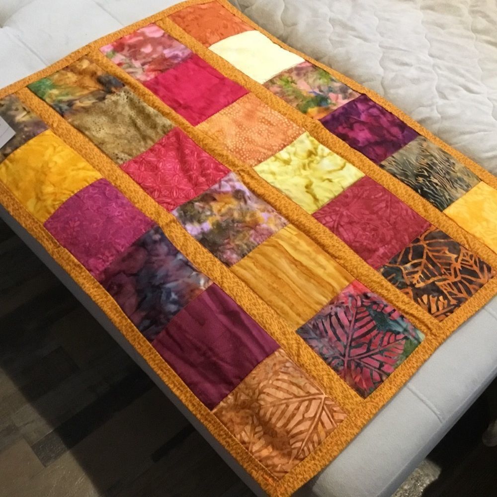 NWT Hand Crafted and Quilted Autumn Colors Runner